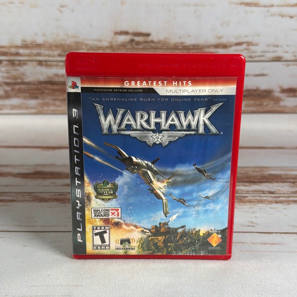 Warhawk Sony PlayStation 3 PS3 Manual Red Case Damage Water Damage